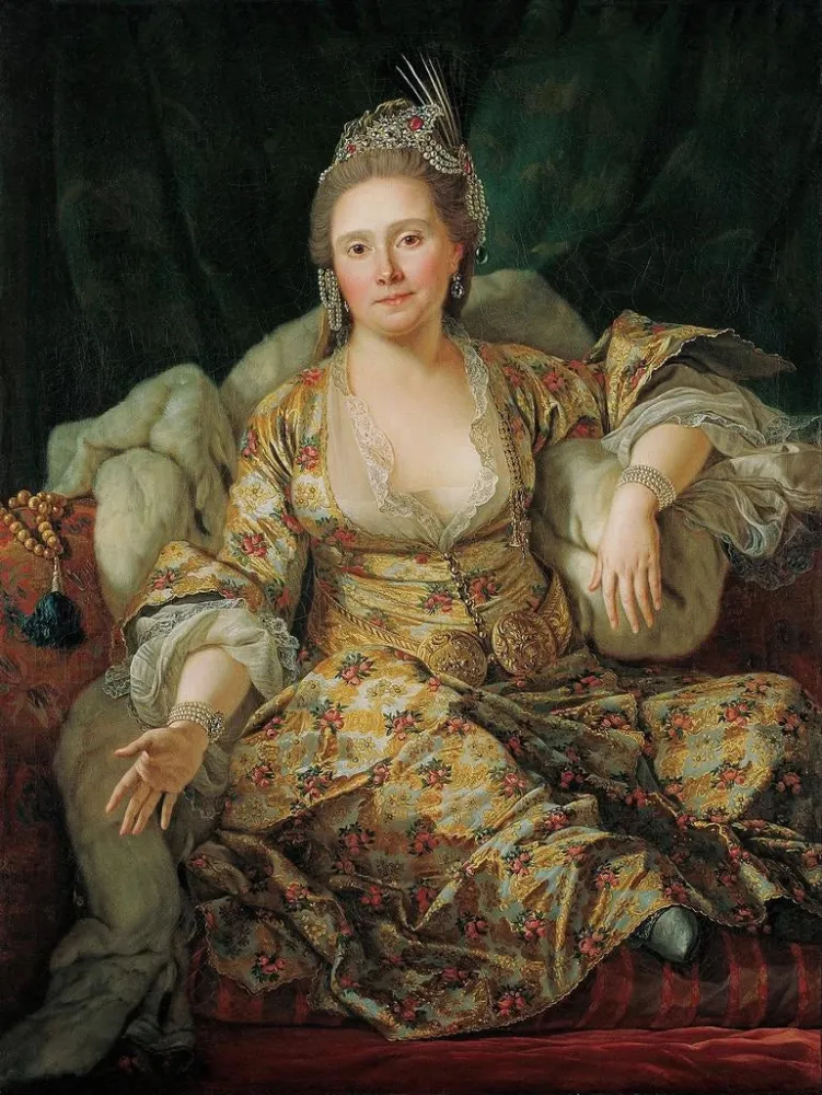 Obraz Portret hrabiny de Vergennes w stroju tureckim - Antoine De Favray | Druk artystyczny