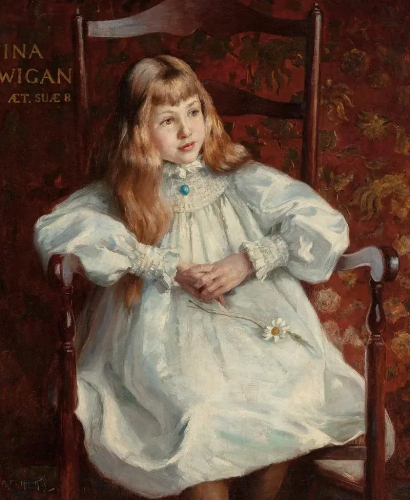 Obraz Portret Ina Wigan w wieku ośmiu lat - Alfred Hartley | Druk artystyczny