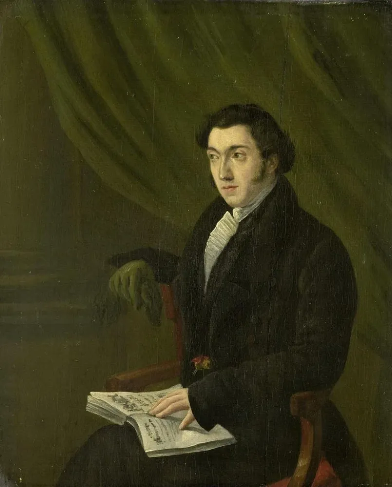 Obraz portret Johanna Petrusa Schouberga, rytownika znaczków w Mennicy Cesarskiej w Utrechcie - Abraham Hendrik Winter | D...