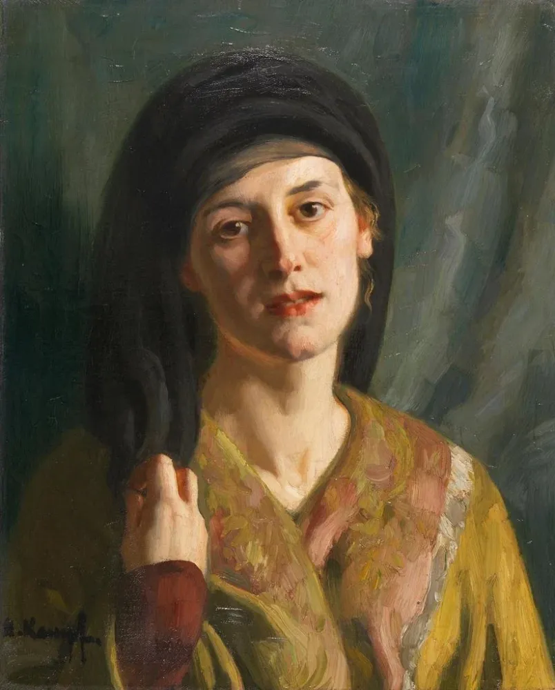 Obraz Portret kobiety w orientalnej sukni - Arthur Kampf | Druk artystyczny