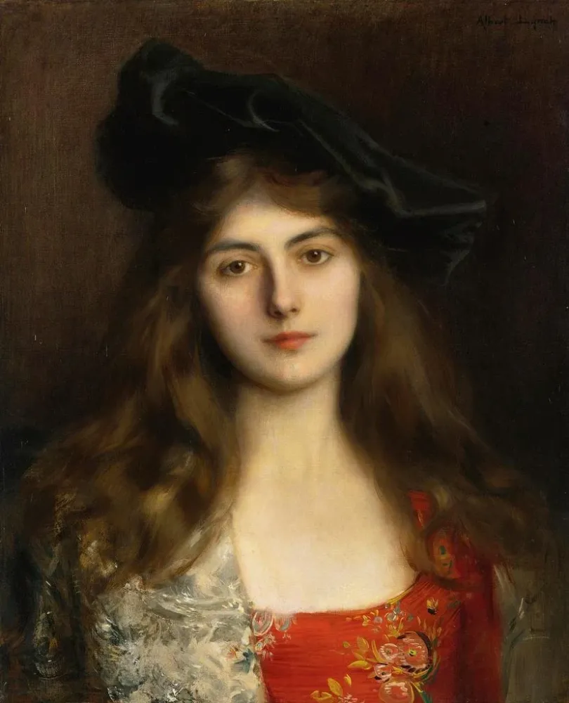 Obraz Portret młodej kobiety - Albert Lynch | Druk artystyczny