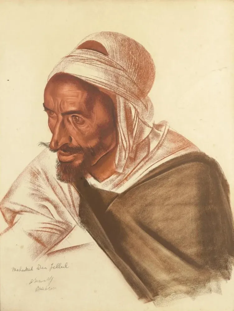 Obraz portret Mohameda ben Jellula - Alexandre Iacovleff | Druk artystyczny