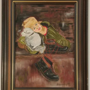 Obraz, portret, olej na płótnie, B. Kostrzyńska 2001 r.