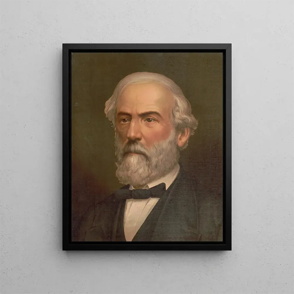 Obraz portret w półpostaci Roberta Edwarda Lee od frontu - Strobridge Co Lith | Druk artystyczny