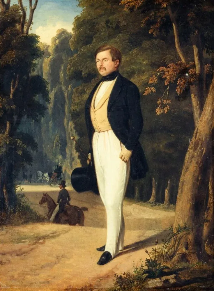 Obraz portretowy Augustina Grisiera 1791-1865 mistrza broni - Alfred de Dreux | Druk artystyczny