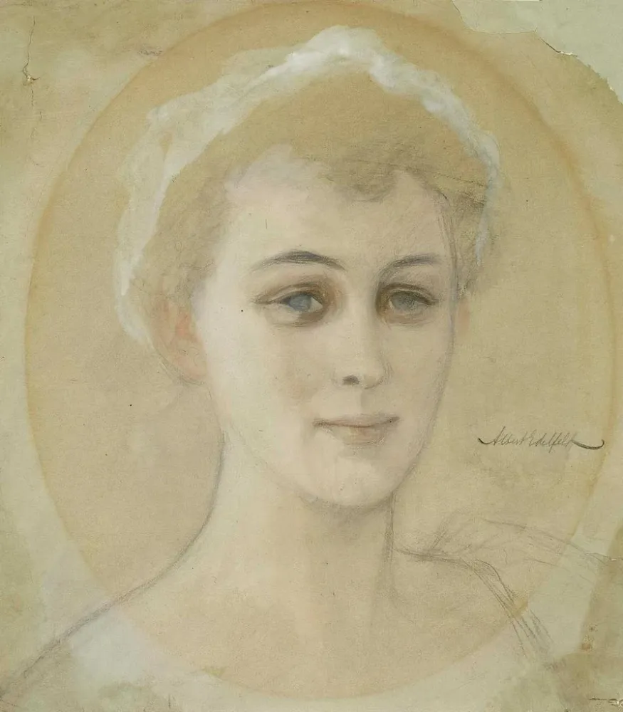 Obraz portretowy Studium portretowe baronessy Naomi Emi De La Chapelle - Albert Edelfelt | Druk artystyczny