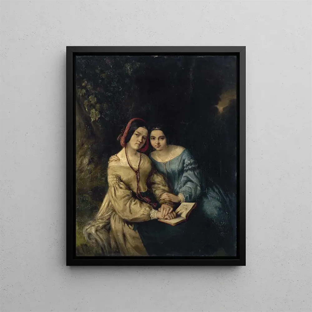 Obraz Portrety Héloïse i Anaïs Colin od nich samych - Adolphe-Anaïs Colin | Druk artystyczny