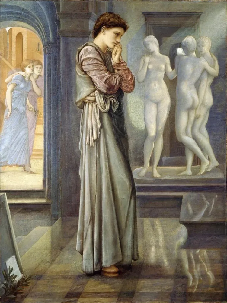 Obraz Pygmalion i obraz, Serce pragnie - Sir Edward Coley Burne - Jones | Druk artystyczny