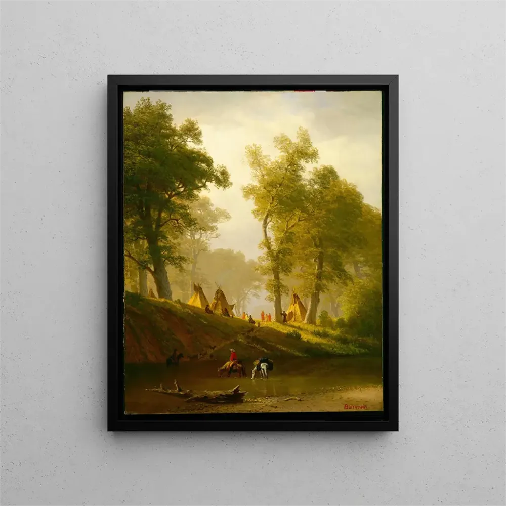 Obraz La rivière Wolf au Kansas - Albert Bierstadt | Druk artystyczny