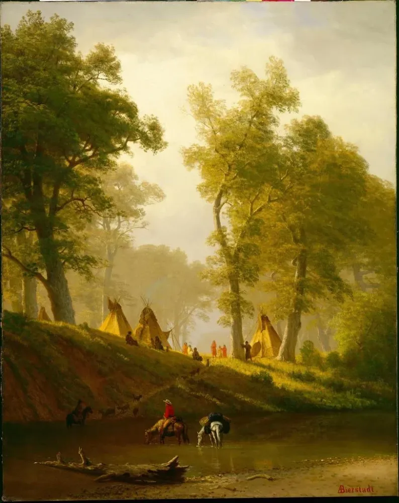 Obraz La rivière Wolf au Kansas - Albert Bierstadt | Druk artystyczny