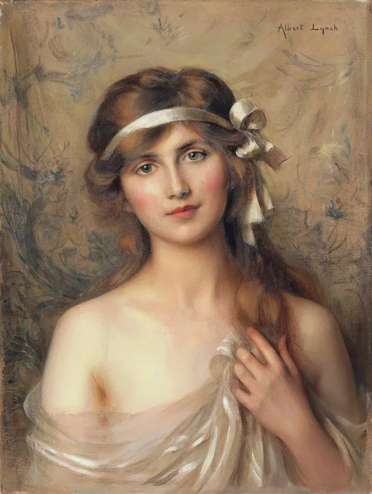 Obraz Le Ruban blanc - Albert Lynch | Druk artystyczny