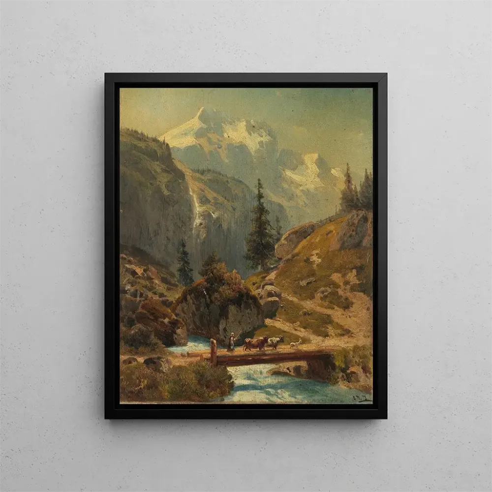 Obraz Ruisseau de montagne en haute montagne - Adolf Conrad Mosengel | Druk artystyczny