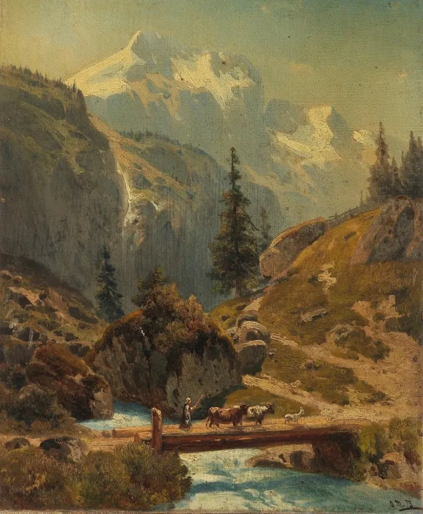 Obraz Ruisseau de montagne en haute montagne - Adolf Conrad Mosengel | Druk artystyczny
