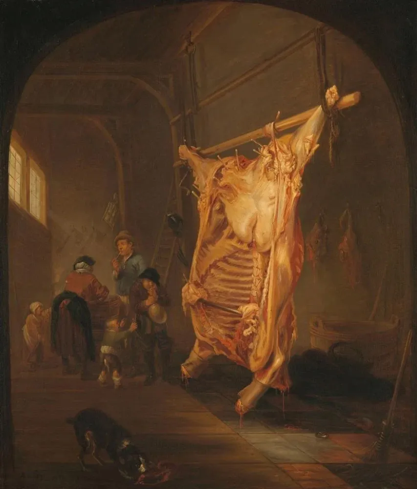 Obraz Rzeźnia wołu - Abraham van den Hecken | Druk artystyczny