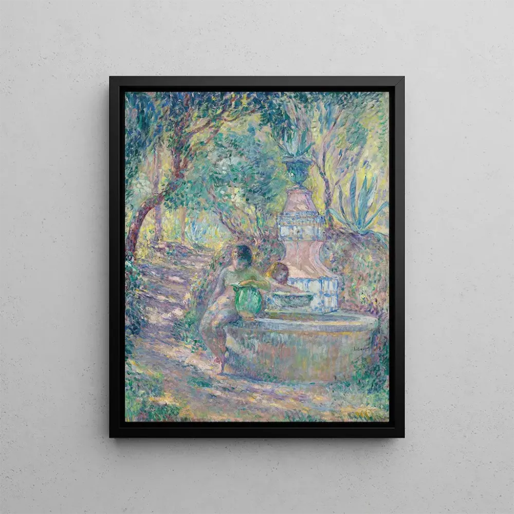 Obraz Saint - Tropez, dwie młode dziewczyny przy fontannie - Henri Lebasque | Druk artystyczny