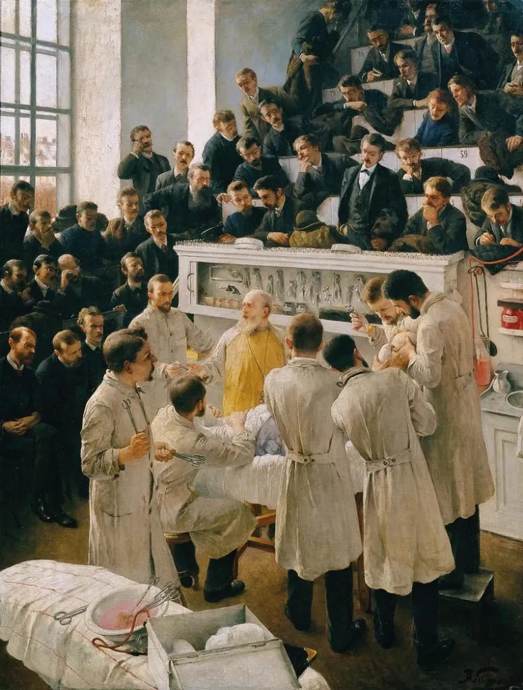 Obraz La Salle Billroth à l'Hôpital Général de Vienne - Adalbert Franz Seligmann | Druk artystyczny
