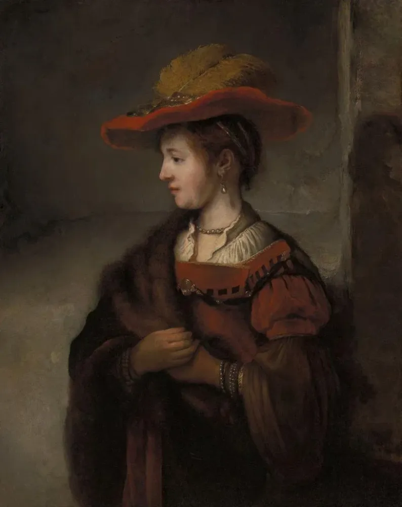 Obraz Saskia van Uylenburgh, żona artysty Rembrandta - Abraham van Dijck | Druk artystyczny