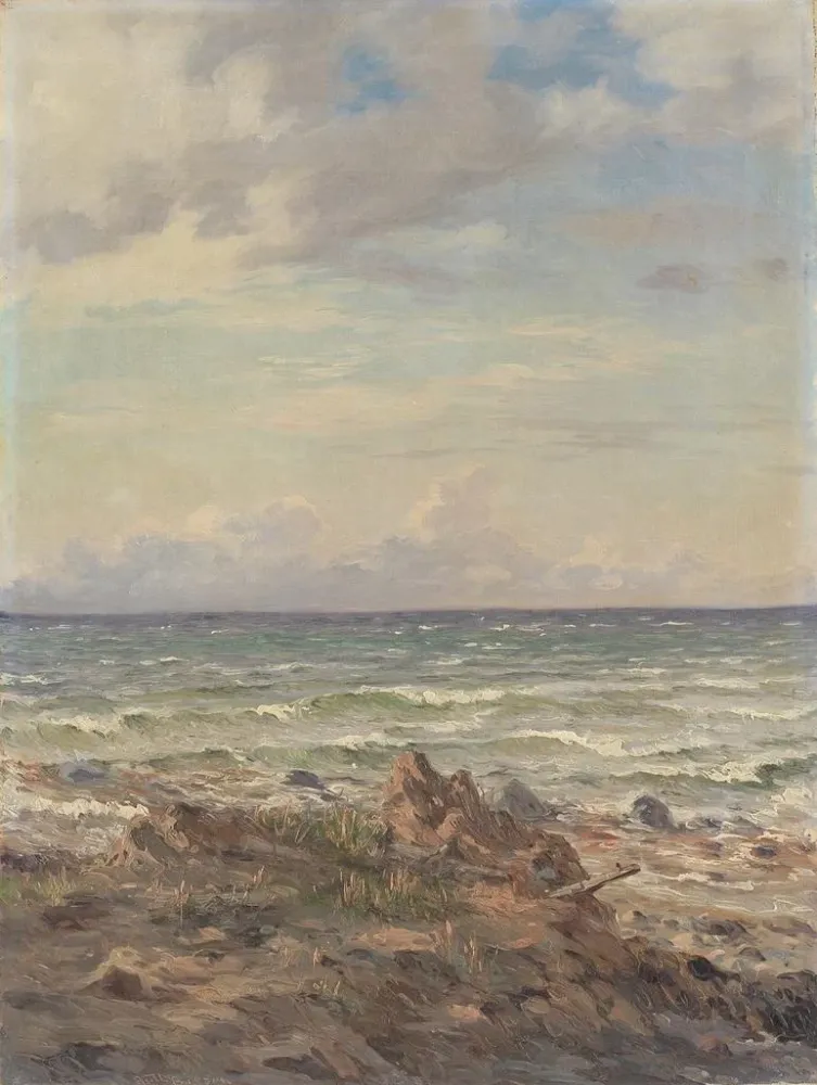 Obraz Sekcja wybrzeż z plażą skalistą - August Wilhelm Boesen | Druk artystyczny