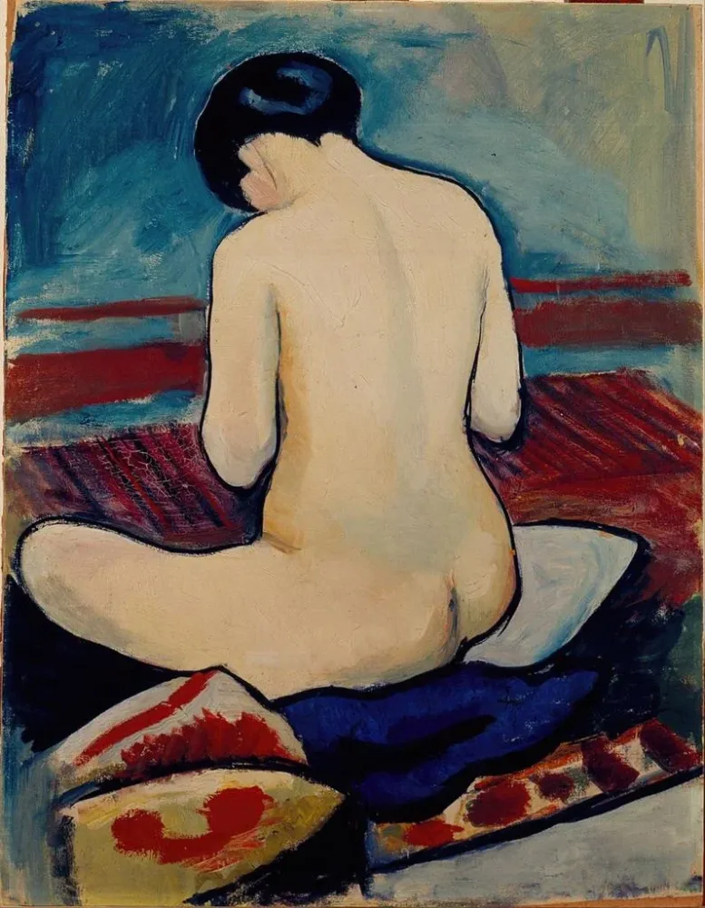 Obraz siedzący z poduszką - August Macke | Druk artystyczny