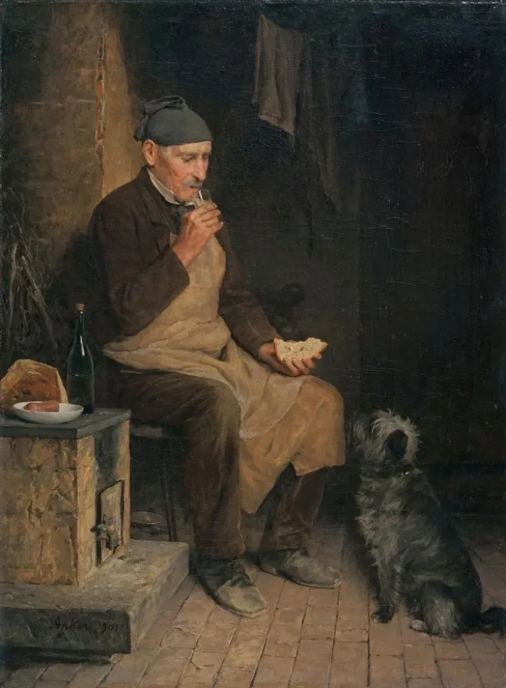 Obraz Stary mężczyzna odpoczywa - Albert Anker | Druk artystyczny