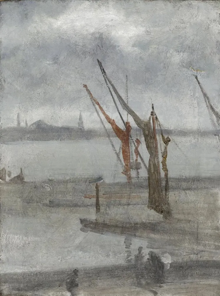 Obraz Szary i srebrny: Quai de Chelsea - James Abbott McNeill Whistler | Druk artystyczny