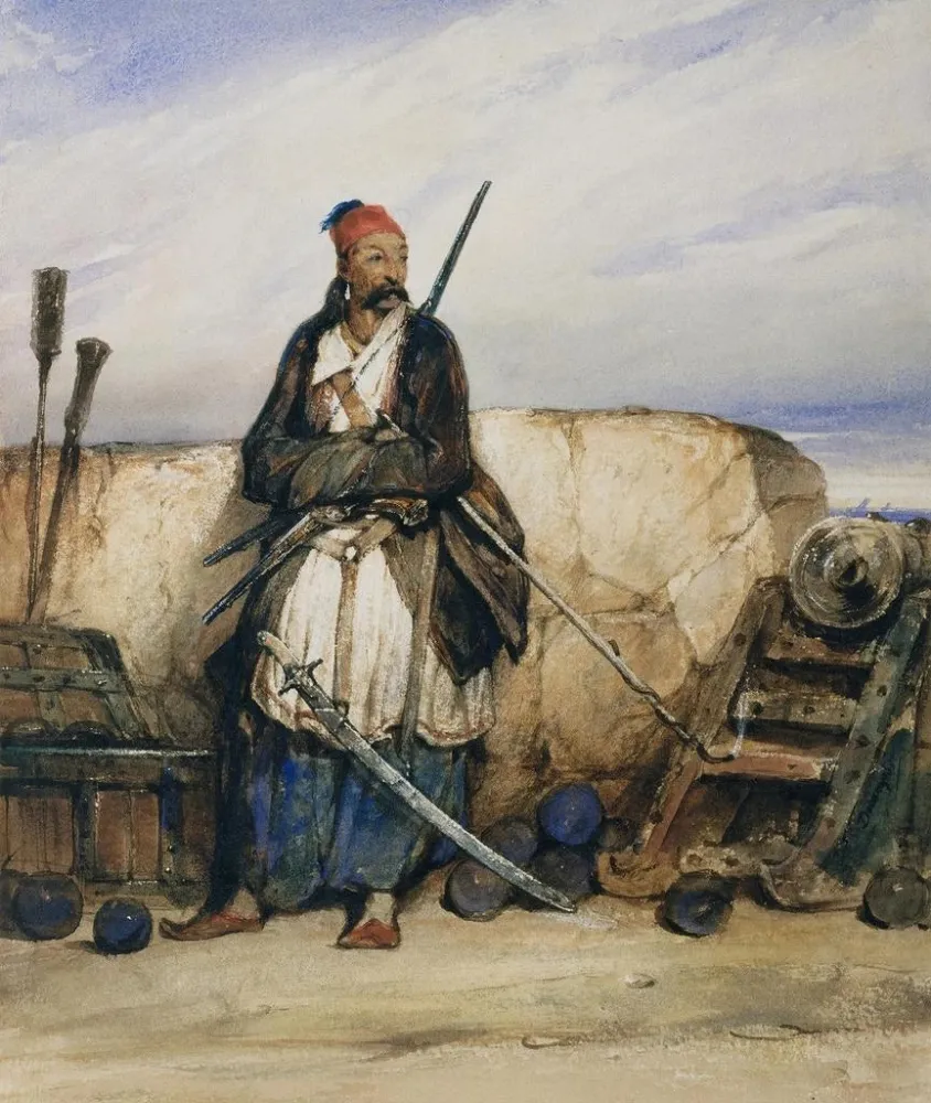 Obraz Turkiego artylerzysty - Alexandre-Gabriel Decamps | Druk artystyczny