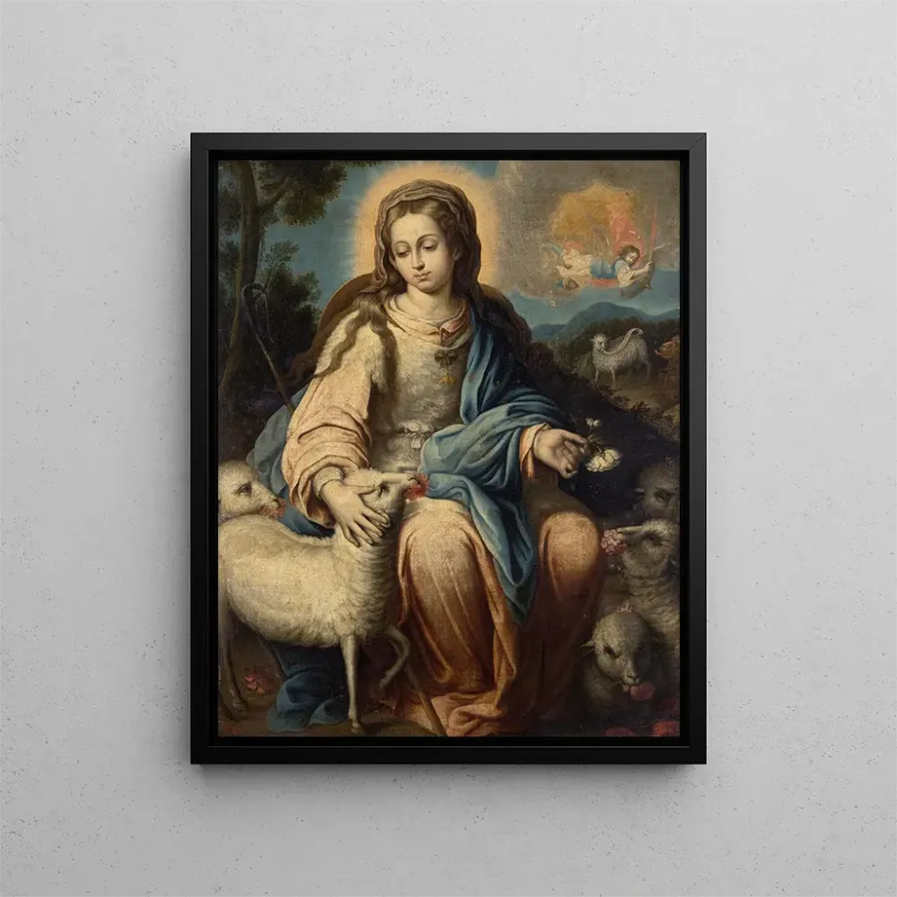 Obraz La Vierge en bergère - Alonso Miguel de Tovar | Druk artystyczny