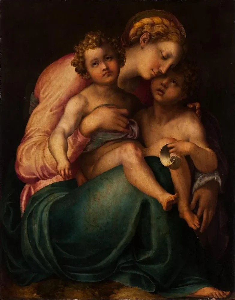 Obraz La Vierge et l'Enfant avec Jean - Anonyme | Druk artystyczny