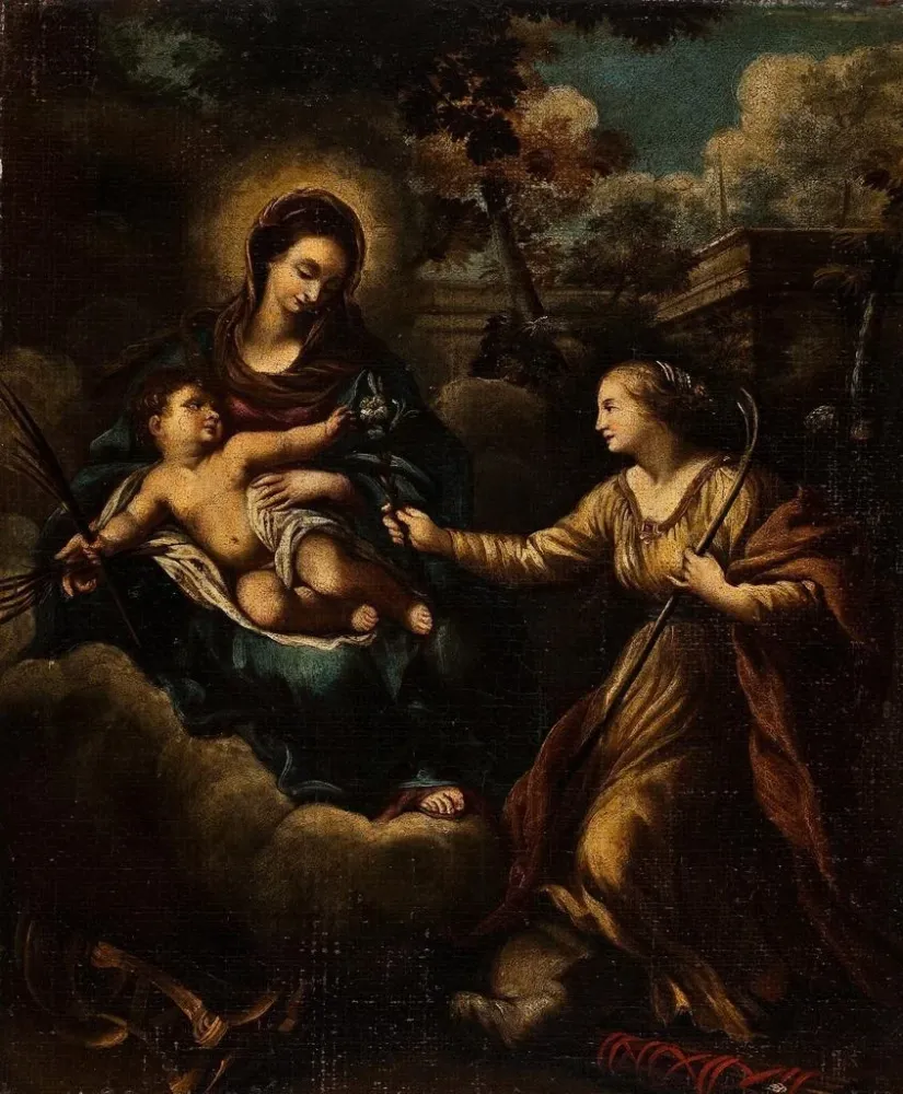 Obraz La Vierge et l'Enfant avec sainte Marthe - Anonyme | Druk artystyczny