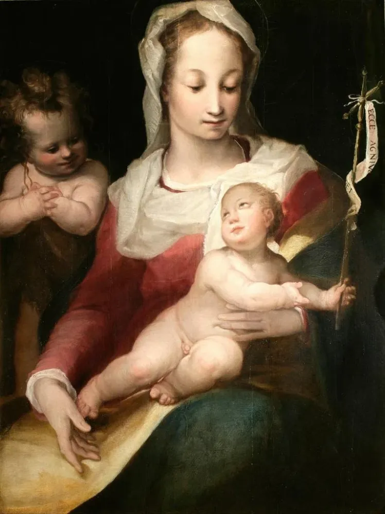 Obraz La Vierge à l'Enfant et le jeune saint Jean - Alessandro Casolani | Druk artystyczny