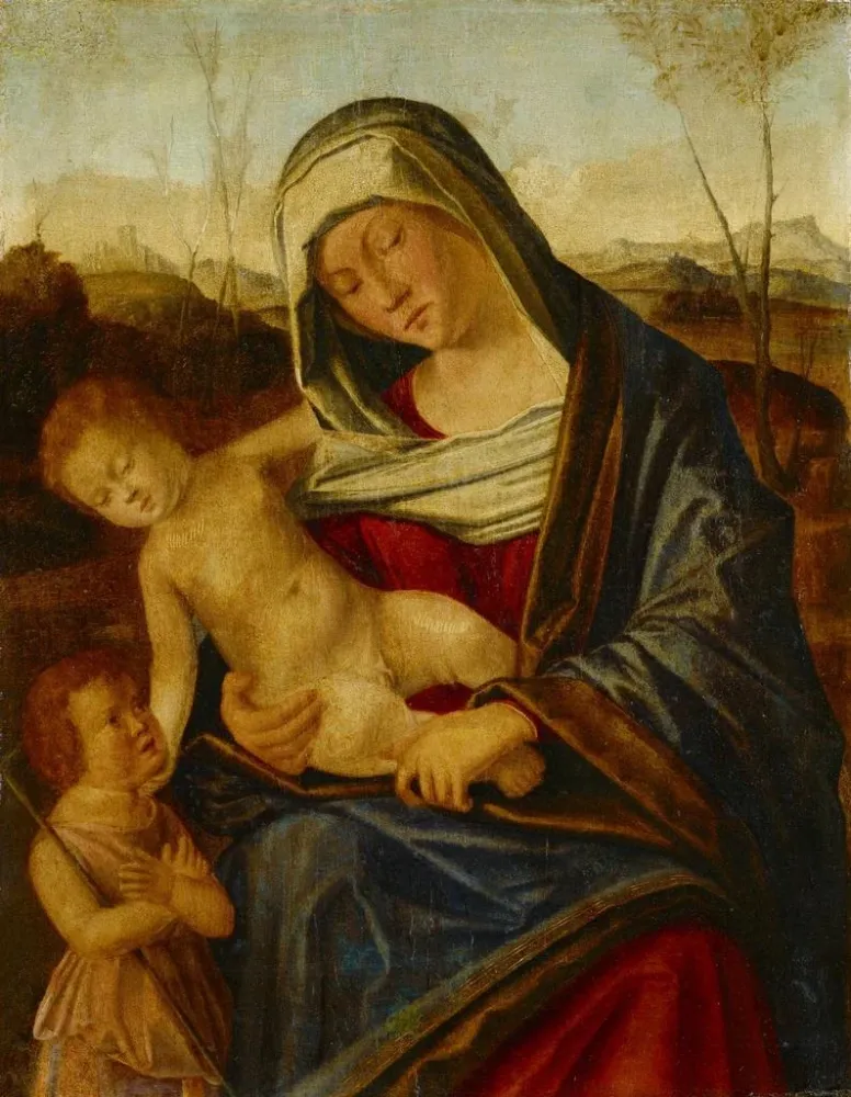 Obraz La Vierge à l'Enfant et le petit saint Jean-Baptiste - Benedetto Diana | Druk artystyczny