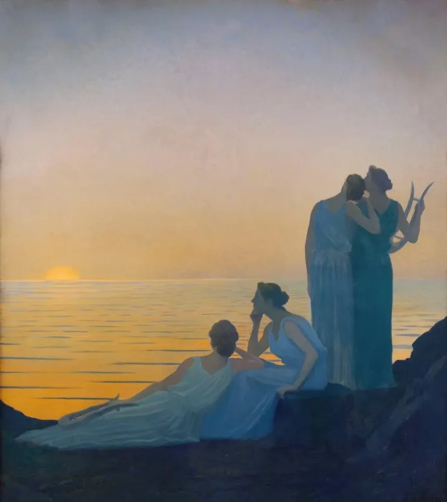 Obraz wieczorny antyczny - Alphonse Osbert | Druk artystyczny