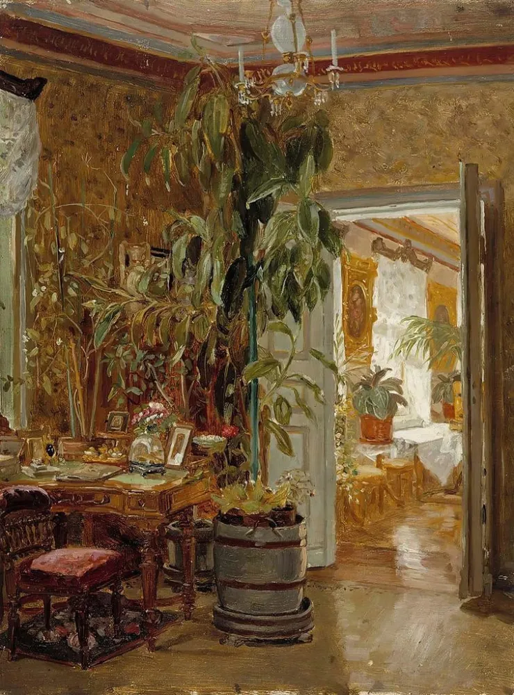 Obraz Wnętrza domu Hallonblads Hympl Manor - Adolf von Becker | Druk artystyczny