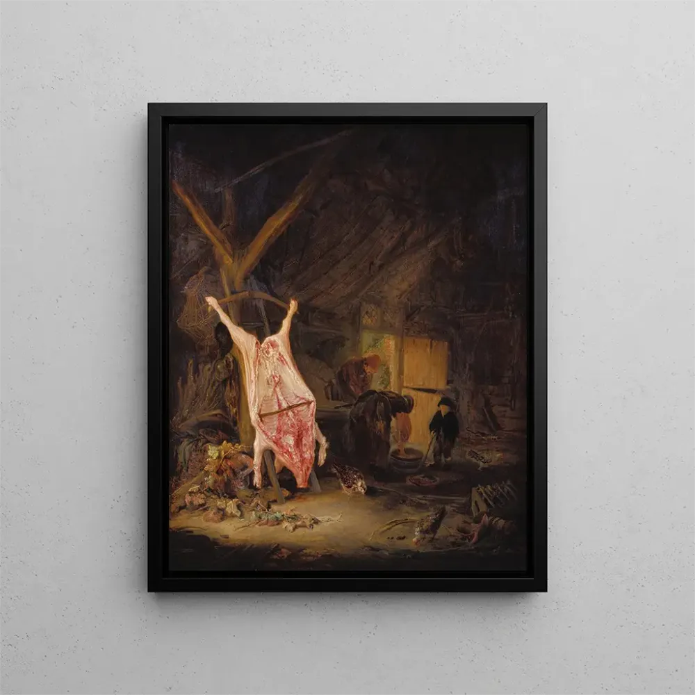 Obraz Zabity świnia w stodole - Adriaen van Ostade | Druk artystyczny