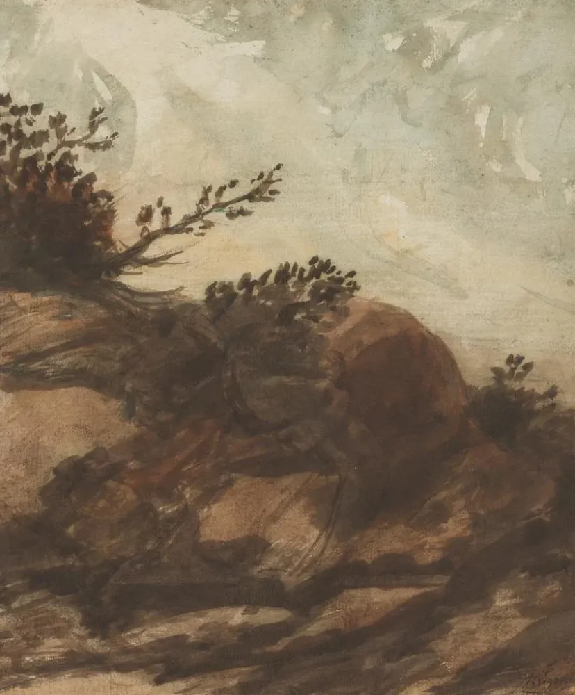 Obraz Zachód słońca na wzgórzu - Alphonse Legros | Druk artystyczny