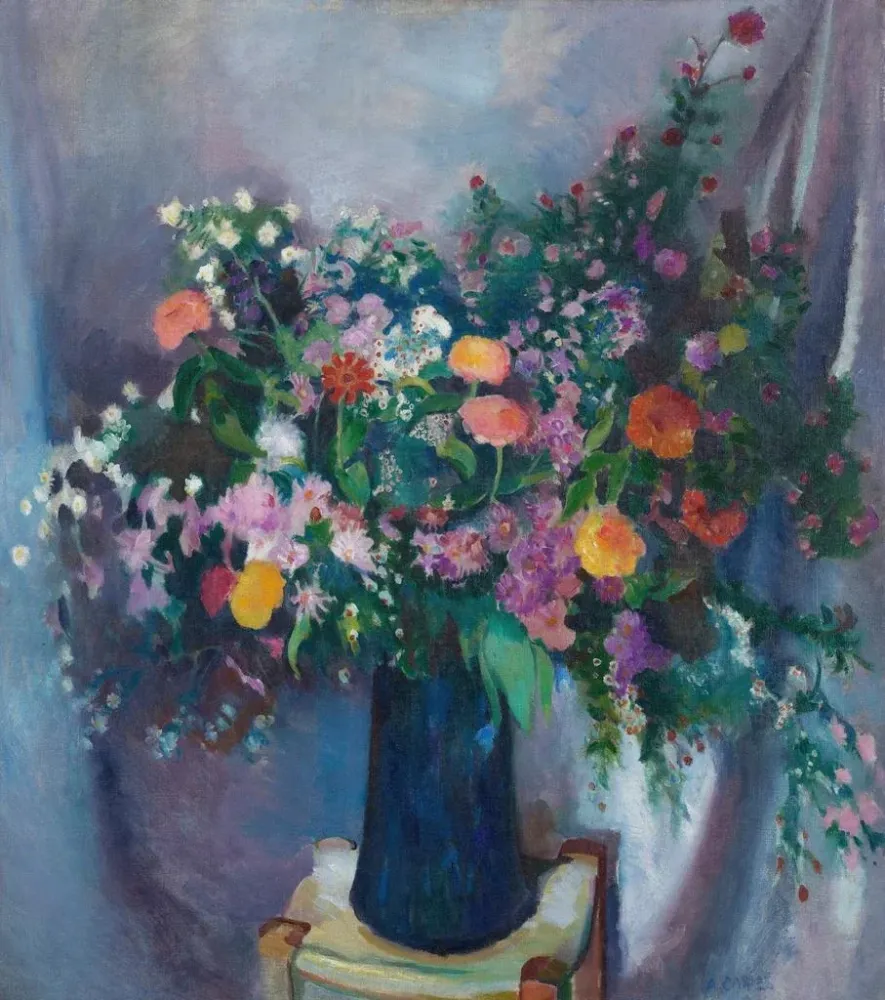 Obraz Zinnias i Asters - Arthur Beecher Carles | Druk artystyczny