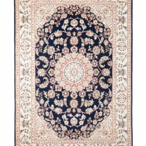 Orientalny dywan - Nain - Indus - 200 x 134 cm - ciemnoniebieski