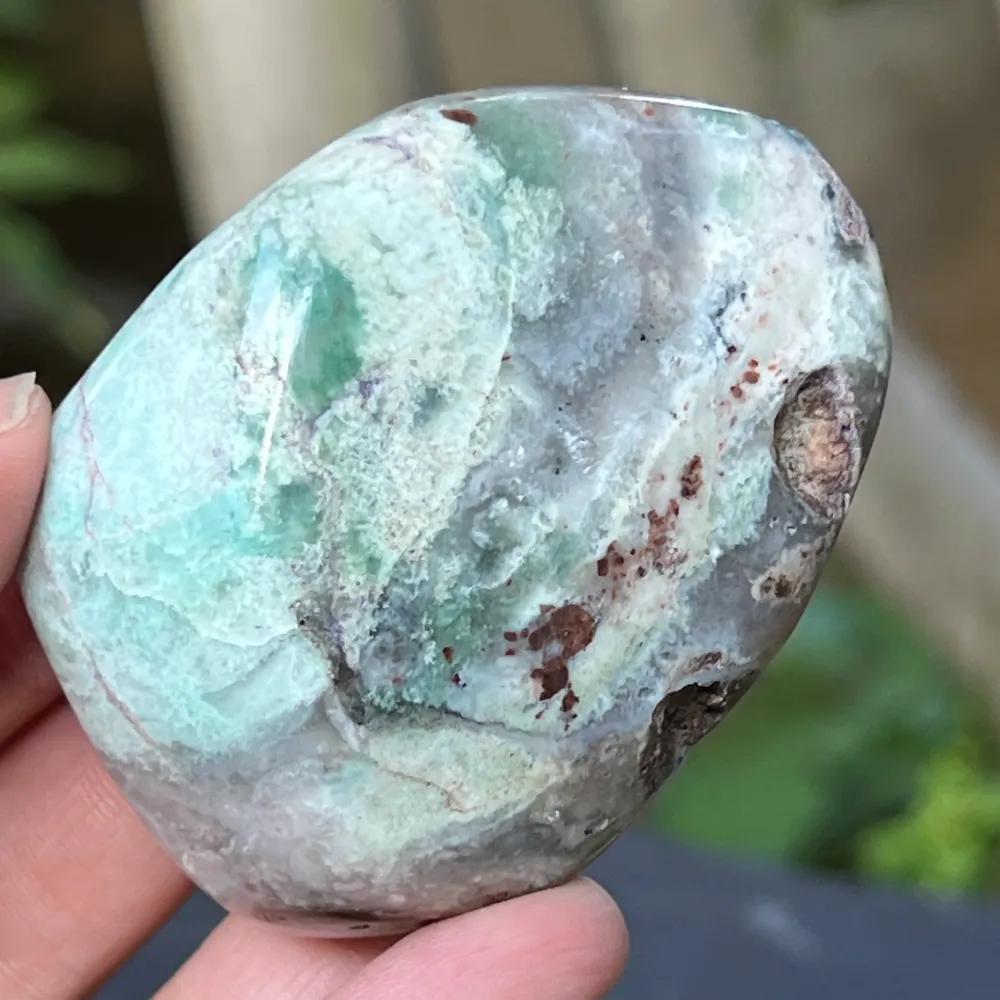 Palmstone Calledonie z niebiesko-zielonym chromem z Zimbabwe | Model 1