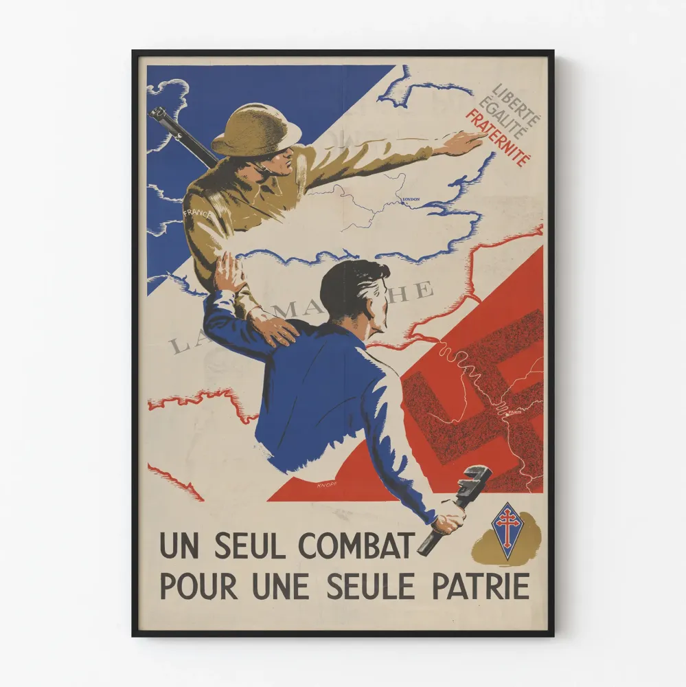 Patriotyczny plakat Jeden walka dla jednej ojczyzny