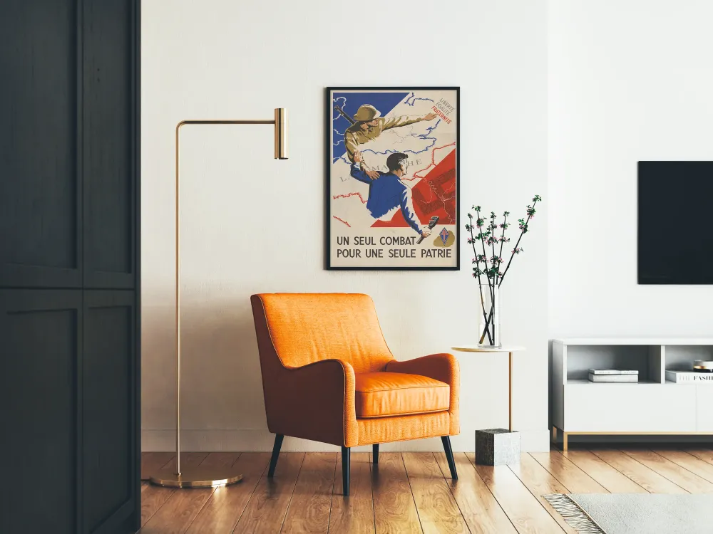 Patriotyczny plakat Jeden walka dla jednej ojczyzny