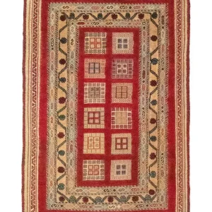 Perski dywan - Nomadyczny - 114 x 81 cm - czerwony