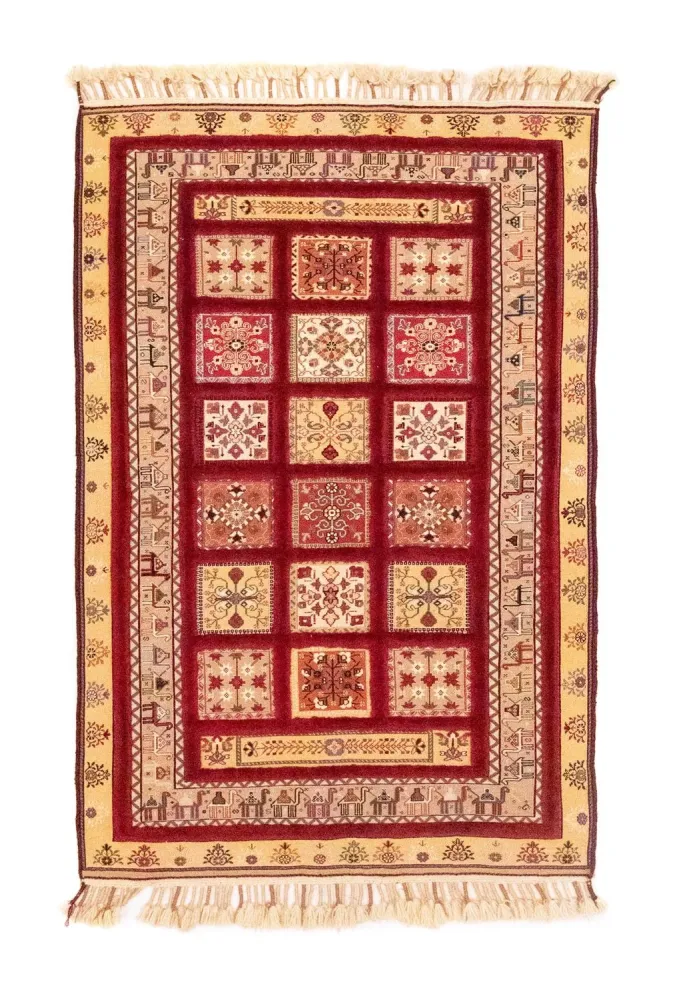 Perski dywan - Nomadyczny - 148 x 105 cm - czerwony