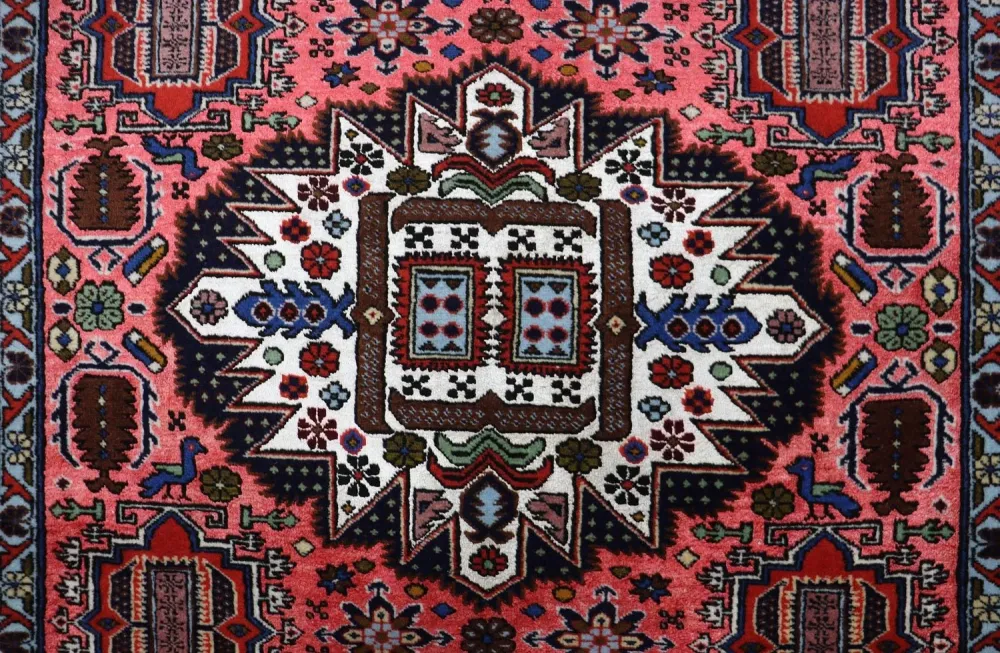 Perski dywan - Nomadyczny - 182 x 139 cm - łososiowy