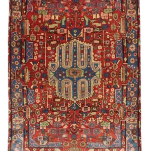 Perski dywan - Nomadyczny - 215 x 154 cm - czerwony