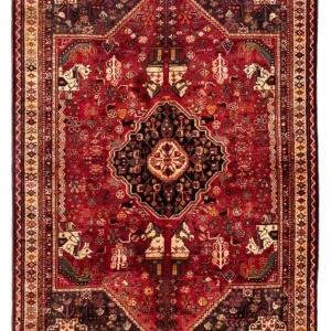 Perski dywan - Nomadyczny - 237 x 175 cm - ciemna czerwień