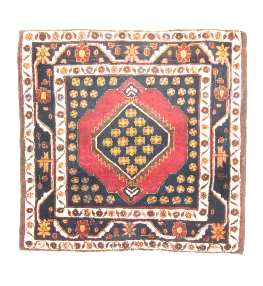 Perski dywan - Nomadyczny kwadratowy - 109 x 105 cm - czerwony
