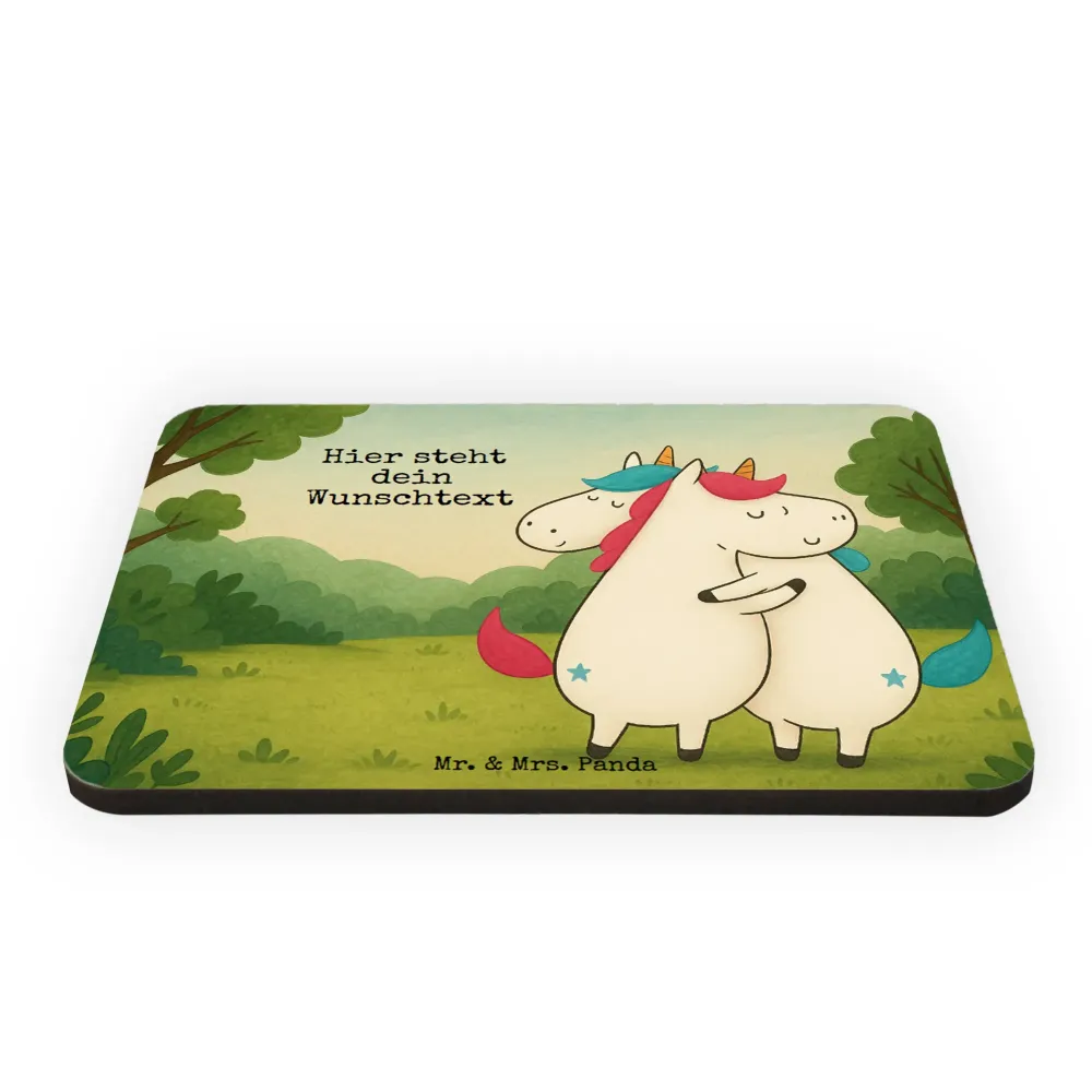 Personalizowany Magnes Jednorożce Przytulanie Design
