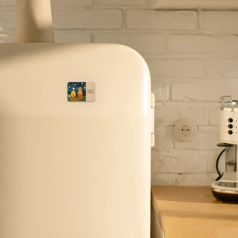 Personalizowany Magnes Niedźwiedź i biedronka przy ognisku Design