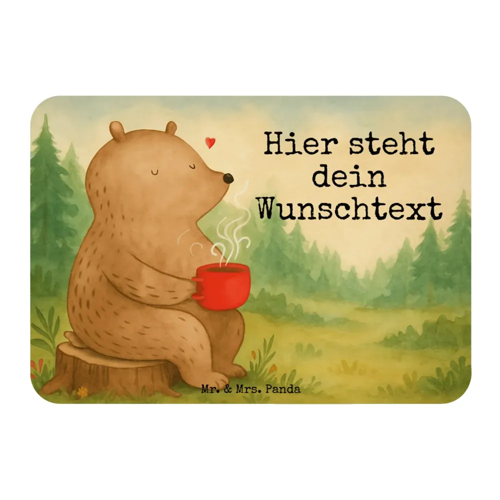 Personalizowany Magnes Niedźwiedź kawa Design