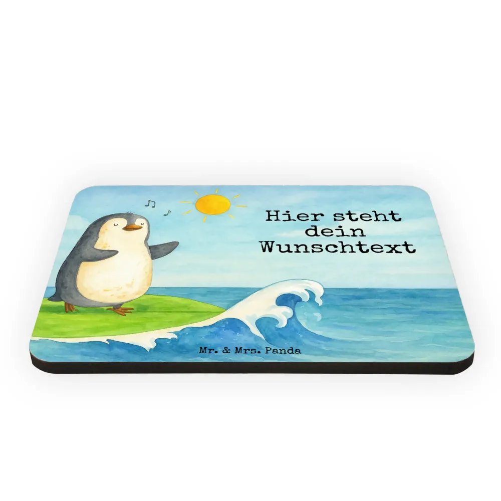 Personalizowany Magnes Pingwin surfista Design